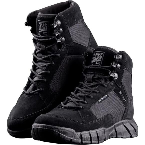 Men\'s Tactical Boots Waterproof Hiking Boots, 6 Inches Lightweight, Black main image 5